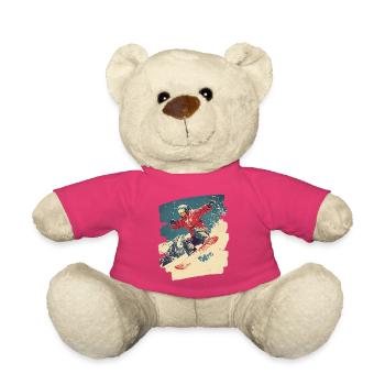 Snowboarder powder snow - Teddy Bear - pink - Front