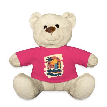 Strand Palmen Sonnenuntergang Surfer Sommer - Teddy - Pink - Vorne