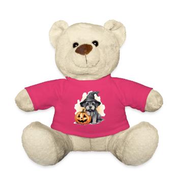 Halloween Hexenhut Kürbis Hund Zwergschnauzer - Teddy - Pink - Vorne