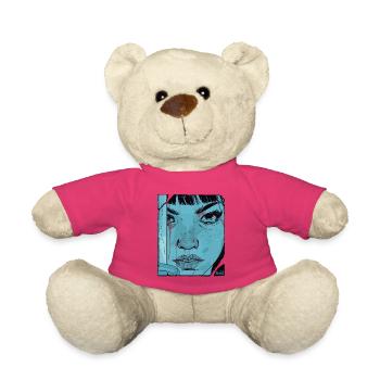 Art d’expression avec une femme en bleu et noir - Nounours - rose - Devant