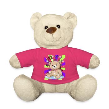 Retro Teddy Bear Girls Boys 60s - Teddy Bear - pink - Front