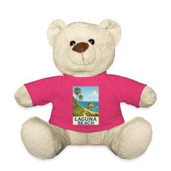 Laguna Beach Californie Vacances Palmiers Rétro - Nounours - rose - Devant