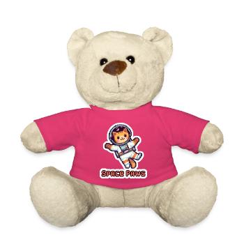 Space Paws - Autocollant d’astronaute Pixel Cat - Nounours - rose - Devant