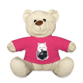 Chat endormi qui serre dans ses bras Cube W20 – Dessin animé - Nounours - rose - Devant