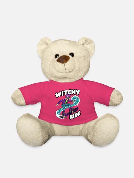 Witchy Ride Skateboard-Animation - Teddy - Pink