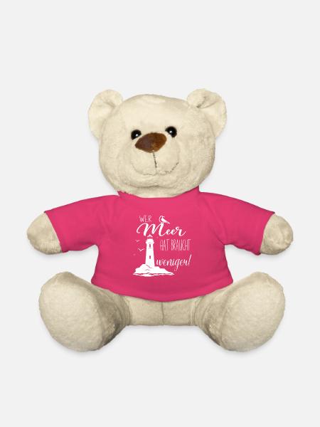 Leuchtturm Zitat Wer Meer hat braucht Weniger - Teddy - Pink