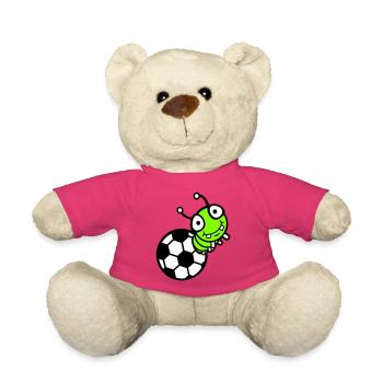 Caterpillar Football Hole Ball Comic Funny Cute Sports Cute - Teddy Bear - pink - Front