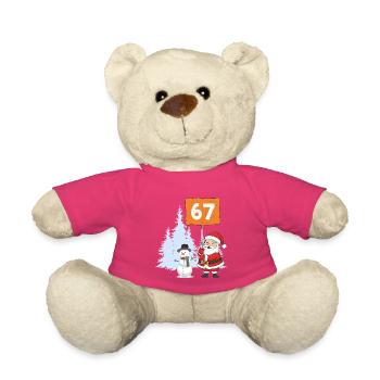 Santa67 Compte à rebours Signe de Noël - Nounours - rose - Devant