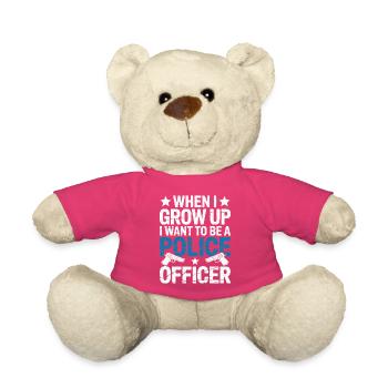 Quand je serai grand - Police Officer Design - Nounours - rose - Devant