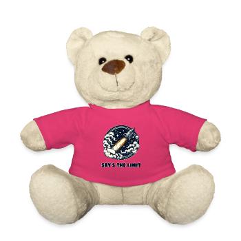 Sky's the Limit Rocket in the Clouds - Teddy Bear - pink - Front