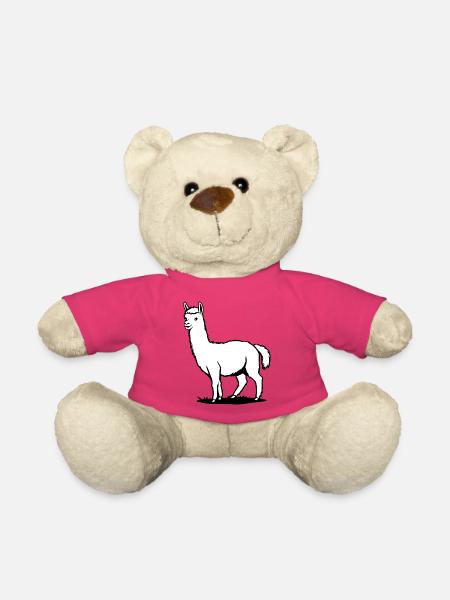Alpaka T-shirt mit süßem Tiermotiv Geschenk - Teddy - Pink