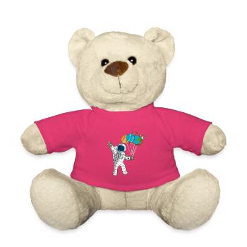 Astronaut Weltraum 3. Geburtstag Planet Ballons - Teddy - Pink - Vorne