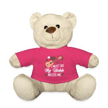 Hawaiian Ukulele Uke I Must Go My - Teddy - Pink - Vorne