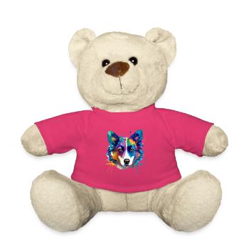 Bunte Pembroke Welsh Corgi Splash Art Hundemama - Teddy - Pink - Vorne