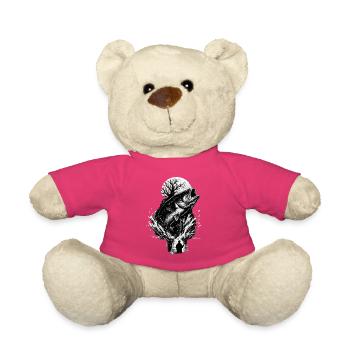 Springender Barsch im Mondlicht Nachtangler - Teddy - Pink - Vorne