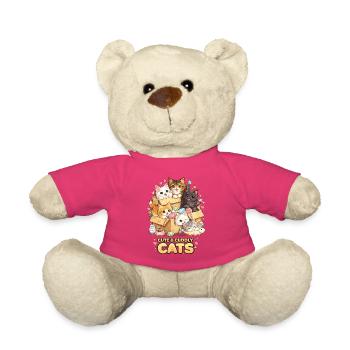 Kuschelkätzchen im Karton - Teddy - Pink - Vorne