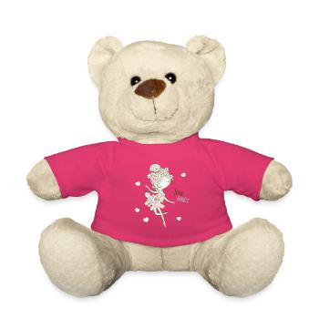 Love Ballet Cute Ballerina Illustration - Teddy Bear - pink - Front
