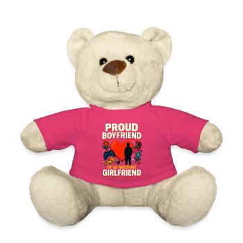 Petit ami fier, petite amie, cadeau de la Saint-Valentin - Nounours - rose - Devant
