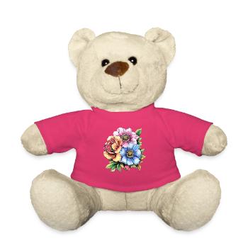 Farbige Blütenbouquet Illustration - Teddy - Pink - Vorne