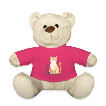 Chat Orange Joyeux en Vert - Nounours - rose - Devant