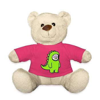 Karnevals Muffel Opa im Drachenkostüm - Teddy - Pink - Vorne