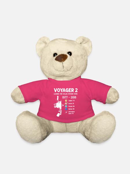 Voyager 2 Spacecraft Leaving The Solar System Tour - Teddy Bear - pink