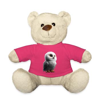 Schneeeule Weiße Eule Kauz Uhu Owl Schnee Eulen - Teddy - Pink - Vorne