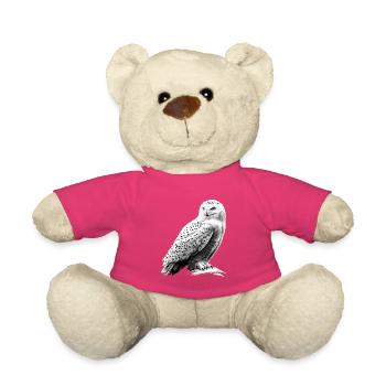 Schneeeule Weiße Eule Kauz Uhu Owl Schnee Eulen - Teddy - Pink - Vorne