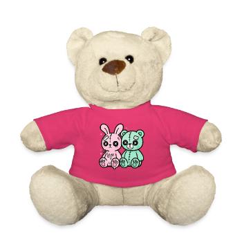 Goth Bunny Horreur Rabbit Gothique Effrayant Effrayant - Nounours - rose - Devant
