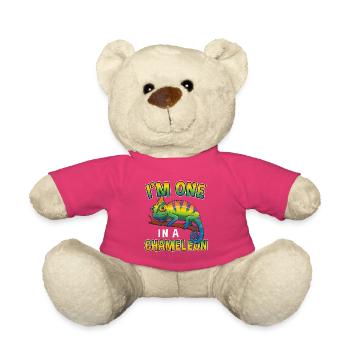 Je suis un dans un jeu de mots drôle de reptile caméléon - Nounours - rose - Devant