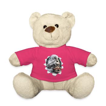 Le modèle du train Lokomotiv sort de la chemise - Nounours - rose - Devant