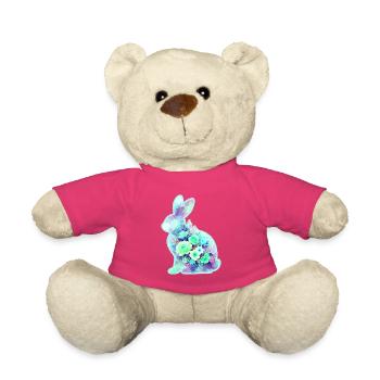 Hase Aquarell Blumen Ostern - Teddy - Pink - Vorne