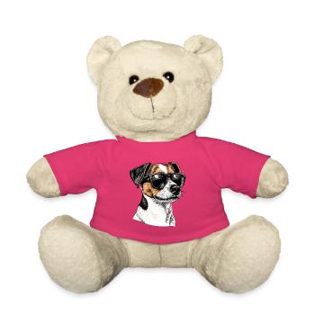 Sunglasses Dog Portrait Jack Russel Terrier - Teddy Bear - pink - Front