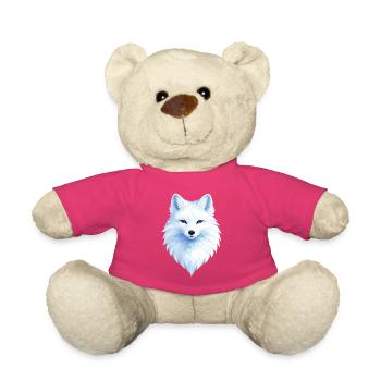Polar Fox Blue Polygon– Geometric Polar Fox Design - Teddy - Pink - Vorne