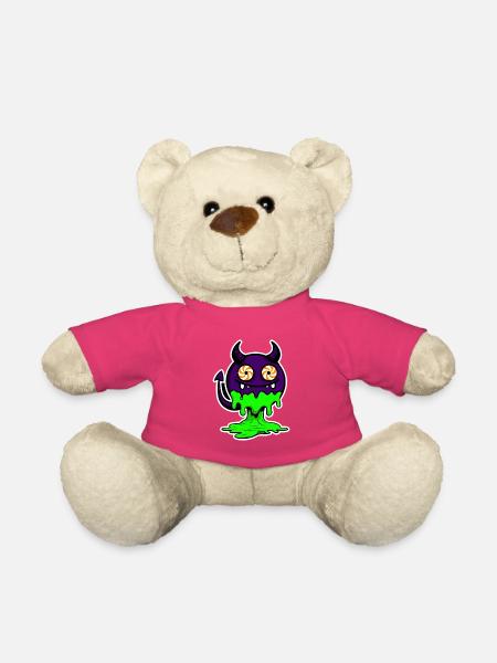 Lila Dämon mit Neon-Schleim - Teddy - Pink