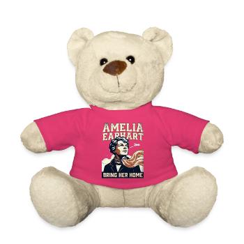 Amelia Earhart – Bring Her Home - Teddy Bear - pink - Front