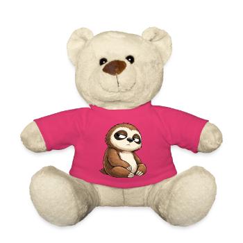 Sloth with tired look - Teddy Bear - pink - Front