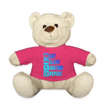 Idée cadeau pour un guitariste avec guitare électrique - Nounours - rose - Devant
