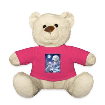 Hurlant à la Lune Mème Chien Bichon Frisé - Nounours - rose - Devant