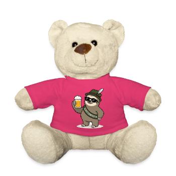 Schützenfest Faultier mit Bier - Teddy - Pink - Vorne