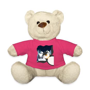 Pingouin mignon - Cadeau pour l’amoureux des manchots - Nounours - rose - Devant