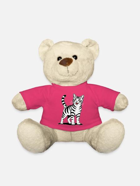 Katze stehend farbig - Teddy - Pink