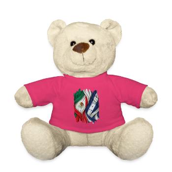 Fiers des drapeaux du Mexique et du Honduras - Nounours - rose - Devant