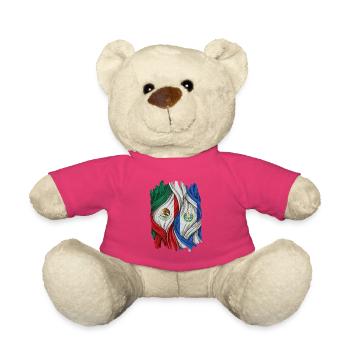 Fiers des drapeaux du Mexique et du Salvador - Nounours - rose - Devant