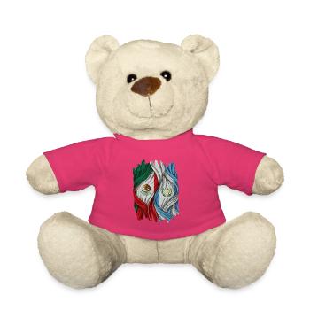 Proud of the flags of Mexico and Guatemala - Teddy Bear - pink - Front