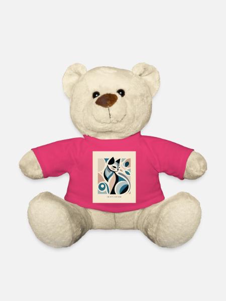Perfectly Unbothered – Mid Century Cat - Teddy - Pink