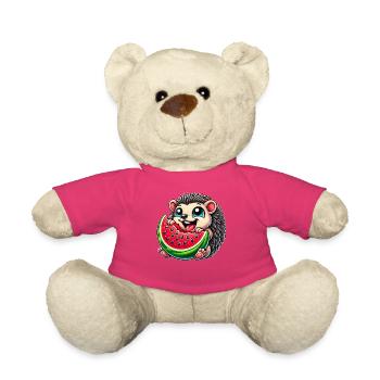 Niedlicher Igel Isst Wassermelone Sommer Fruchtig  - Teddy - Pink - Vorne
