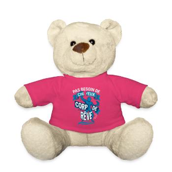 Chauve Et Musclé Corps De Rêve Humour - Nounours - rose - Devant