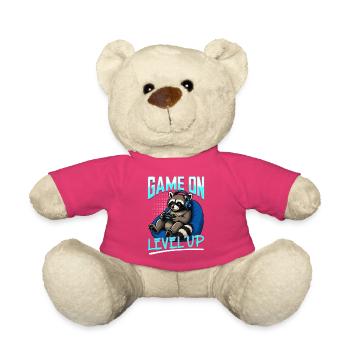 Gamer Gaming Raccoon Video Game - Teddy - Pink - Vorne