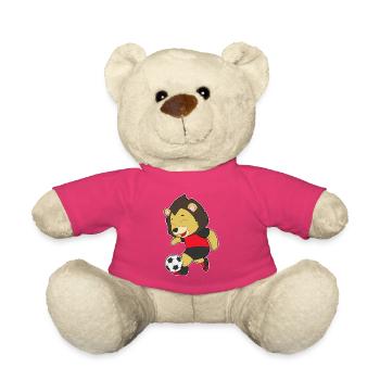 Löwe Fußballspieler Fußball - Teddy - Pink - Vorne